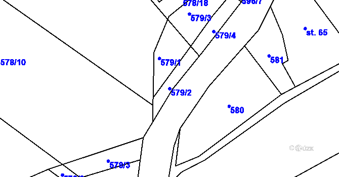 Parcela st. 579/2 v KÚ Brníčko u Zábřeha, Katastrální mapa