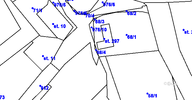 Parcela st. 68/4 v KÚ Brníčko u Zábřeha, Katastrální mapa