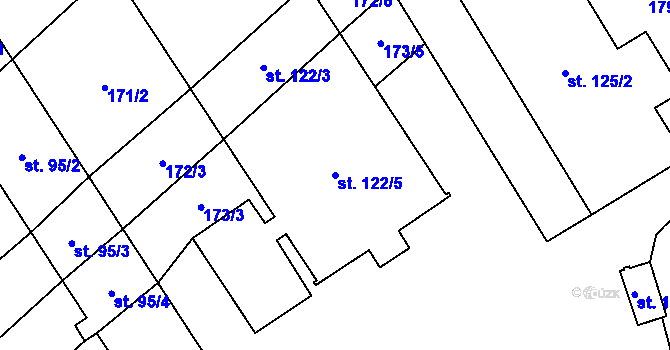 Parcela st. 122/5 v KÚ Brnířov, Katastrální mapa