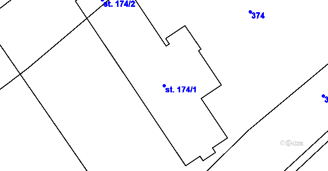 Parcela st. 174/1 v KÚ Brnířov, Katastrální mapa