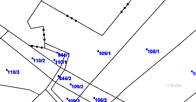 Parcela st. 109/1 v KÚ Brnířov, Katastrální mapa