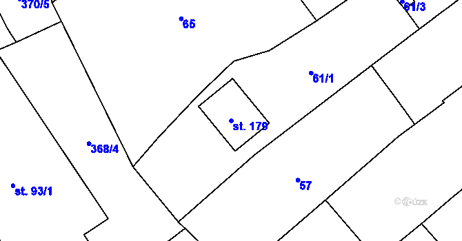 Parcela st. 179 v KÚ Brnířov, Katastrální mapa