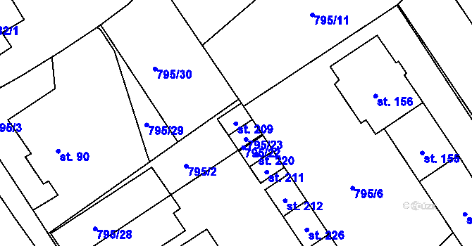 Parcela st. 795/24 v KÚ Brnířov, Katastrální mapa