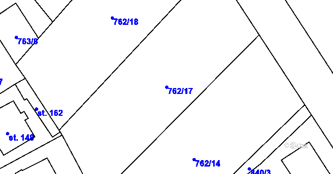 Parcela st. 762/17 v KÚ Brnířov, Katastrální mapa