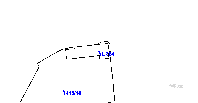 Parcela st. 354 v KÚ Brniště, Katastrální mapa
