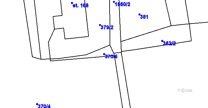 Parcela st. 370/6 v KÚ Brniště, Katastrální mapa