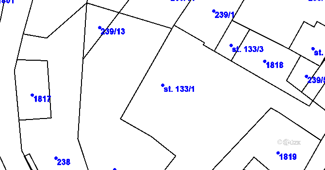 Parcela st. 133/1 v KÚ Brniště, Katastrální mapa