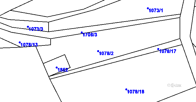 Parcela st. 1078/2 v KÚ Brniště, Katastrální mapa