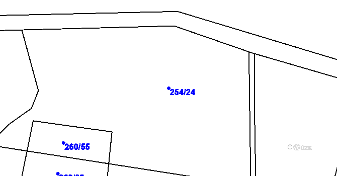 Parcela st. 254/24 v KÚ Hlemýždí, Katastrální mapa