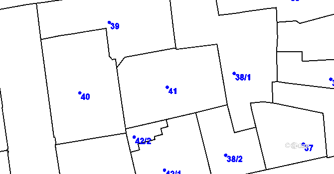 Parcela st. 41 v KÚ Město Brno, Katastrální mapa