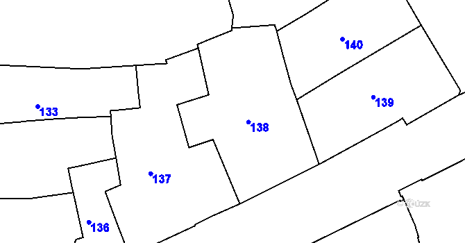 Parcela st. 138 v KÚ Město Brno, Katastrální mapa