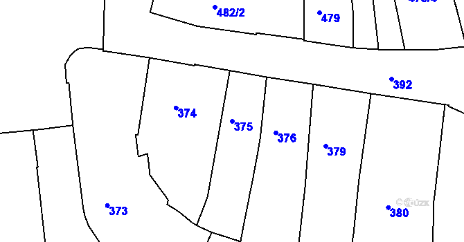 Parcela st. 375 v KÚ Město Brno, Katastrální mapa
