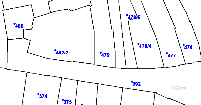Parcela st. 479 v KÚ Město Brno, Katastrální mapa