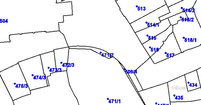 Parcela st. 471/2 v KÚ Město Brno, Katastrální mapa