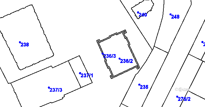 Parcela st. 236/3 v KÚ Město Brno, Katastrální mapa