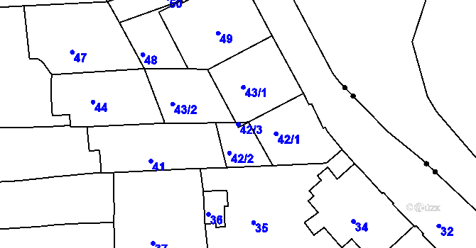 Parcela st. 42/3 v KÚ Staré Brno, Katastrální mapa