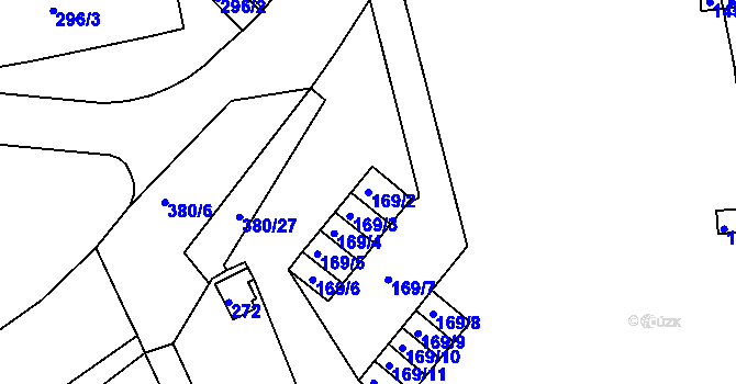 Parcela st. 169/2 v KÚ Staré Brno, Katastrální mapa