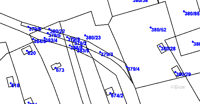Parcela st. 379/3 v KÚ Staré Brno, Katastrální mapa