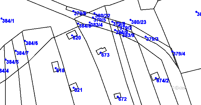Parcela st. 673 v KÚ Staré Brno, Katastrální mapa