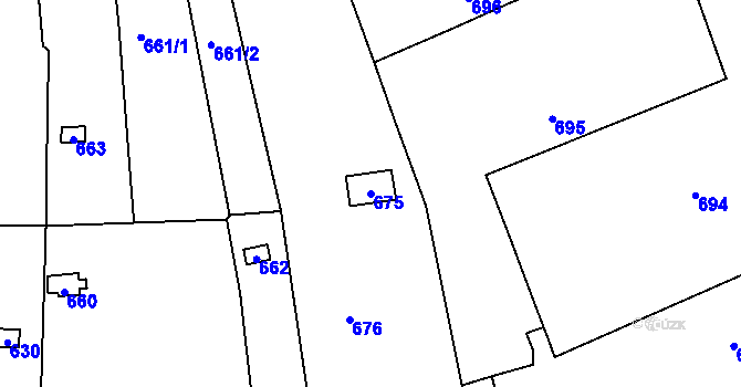 Parcela st. 675 v KÚ Staré Brno, Katastrální mapa