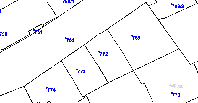 Parcela st. 772 v KÚ Staré Brno, Katastrální mapa