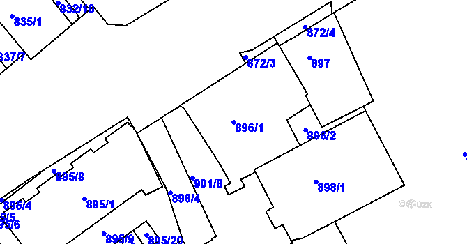 Parcela st. 896/1 v KÚ Staré Brno, Katastrální mapa