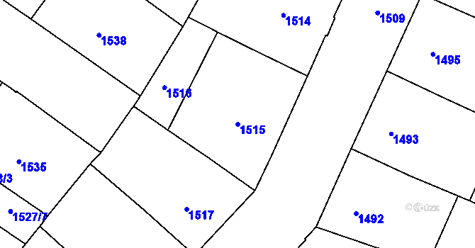 Parcela st. 1515 v KÚ Staré Brno, Katastrální mapa