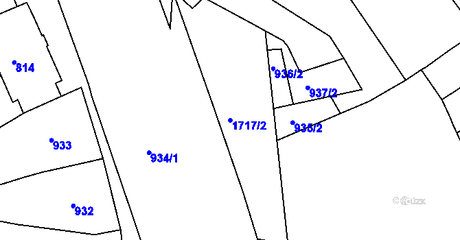 Parcela st. 1717/2 v KÚ Staré Brno, Katastrální mapa