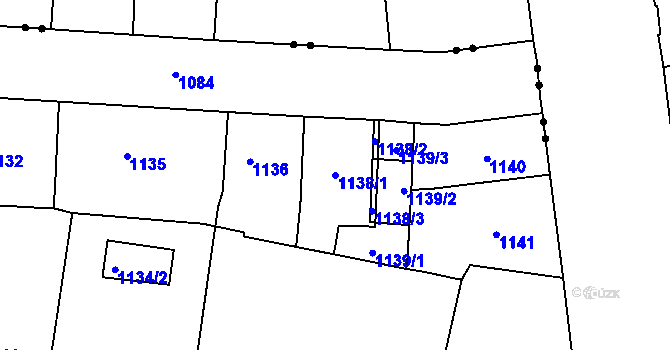 Parcela st. 1138/1 v KÚ Staré Brno, Katastrální mapa