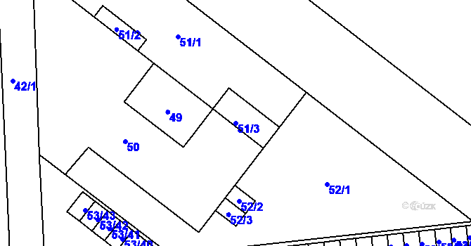 Parcela st. 51/3 v KÚ Štýřice, Katastrální mapa