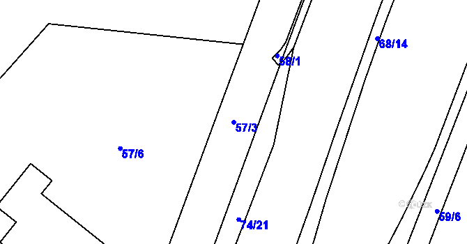 Parcela st. 57/3 v KÚ Štýřice, Katastrální mapa