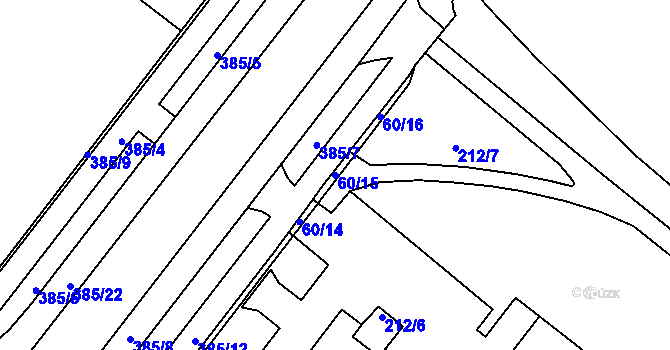 Parcela st. 60/15 v KÚ Štýřice, Katastrální mapa