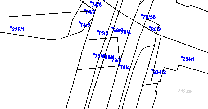 Parcela st. 68/4 v KÚ Štýřice, Katastrální mapa
