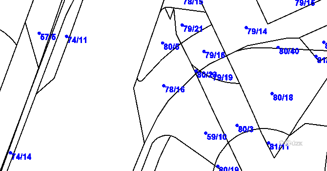 Parcela st. 78/16 v KÚ Štýřice, Katastrální mapa