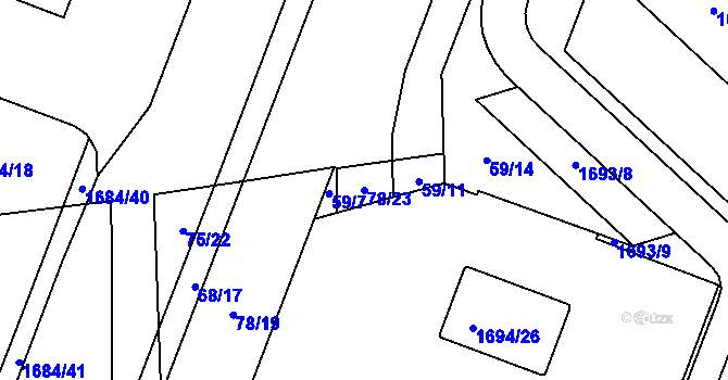 Parcela st. 78/23 v KÚ Štýřice, Katastrální mapa