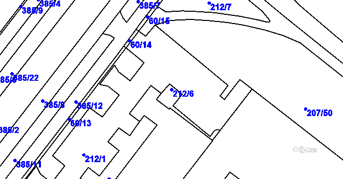 Parcela st. 212/6 v KÚ Štýřice, Katastrální mapa