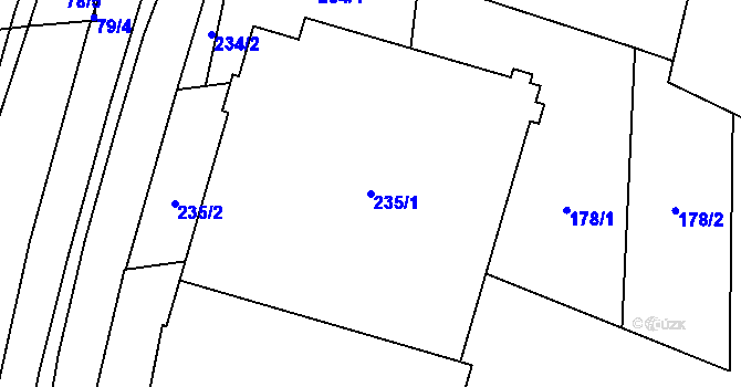 Parcela st. 235/1 v KÚ Štýřice, Katastrální mapa