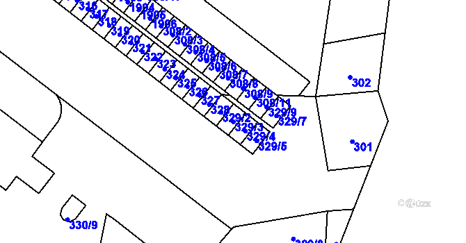 Parcela st. 329/3 v KÚ Štýřice, Katastrální mapa