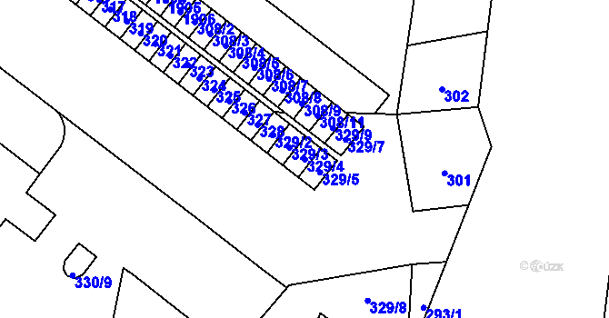 Parcela st. 329/4 v KÚ Štýřice, Katastrální mapa
