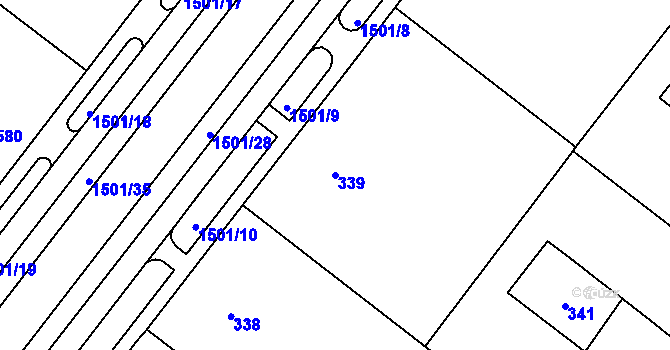 Parcela st. 339 v KÚ Štýřice, Katastrální mapa