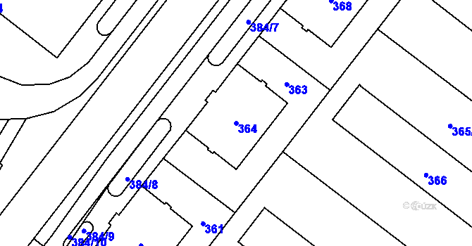 Parcela st. 364 v KÚ Štýřice, Katastrální mapa