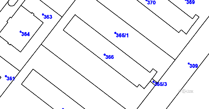 Parcela st. 366 v KÚ Štýřice, Katastrální mapa