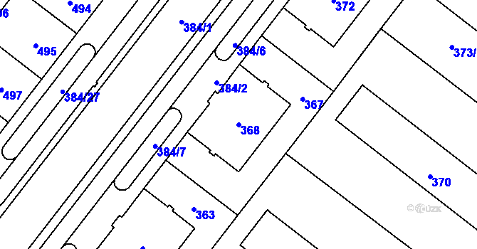 Parcela st. 368 v KÚ Štýřice, Katastrální mapa