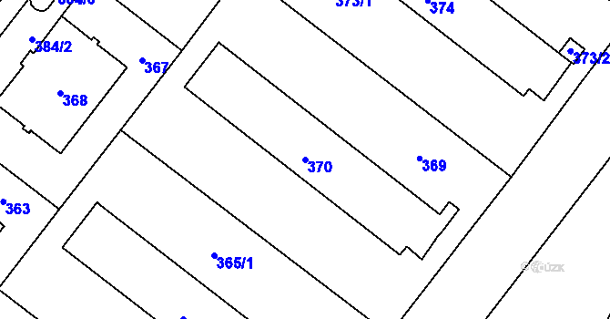 Parcela st. 370 v KÚ Štýřice, Katastrální mapa