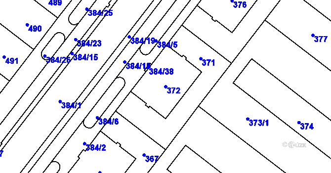 Parcela st. 372 v KÚ Štýřice, Katastrální mapa
