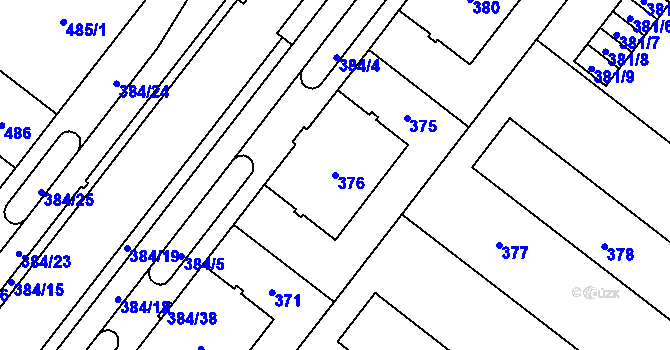 Parcela st. 376 v KÚ Štýřice, Katastrální mapa