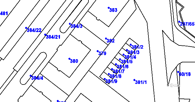 Parcela st. 379 v KÚ Štýřice, Katastrální mapa