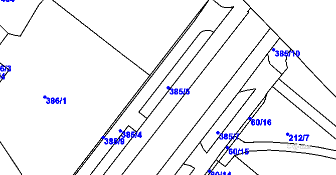 Parcela st. 385/5 v KÚ Štýřice, Katastrální mapa