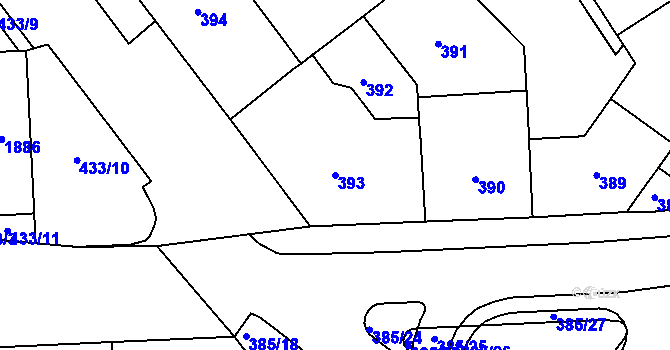 Parcela st. 393 v KÚ Štýřice, Katastrální mapa
