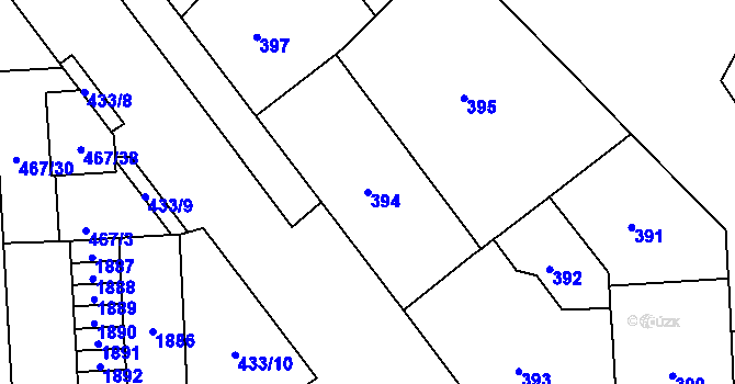 Parcela st. 394 v KÚ Štýřice, Katastrální mapa
